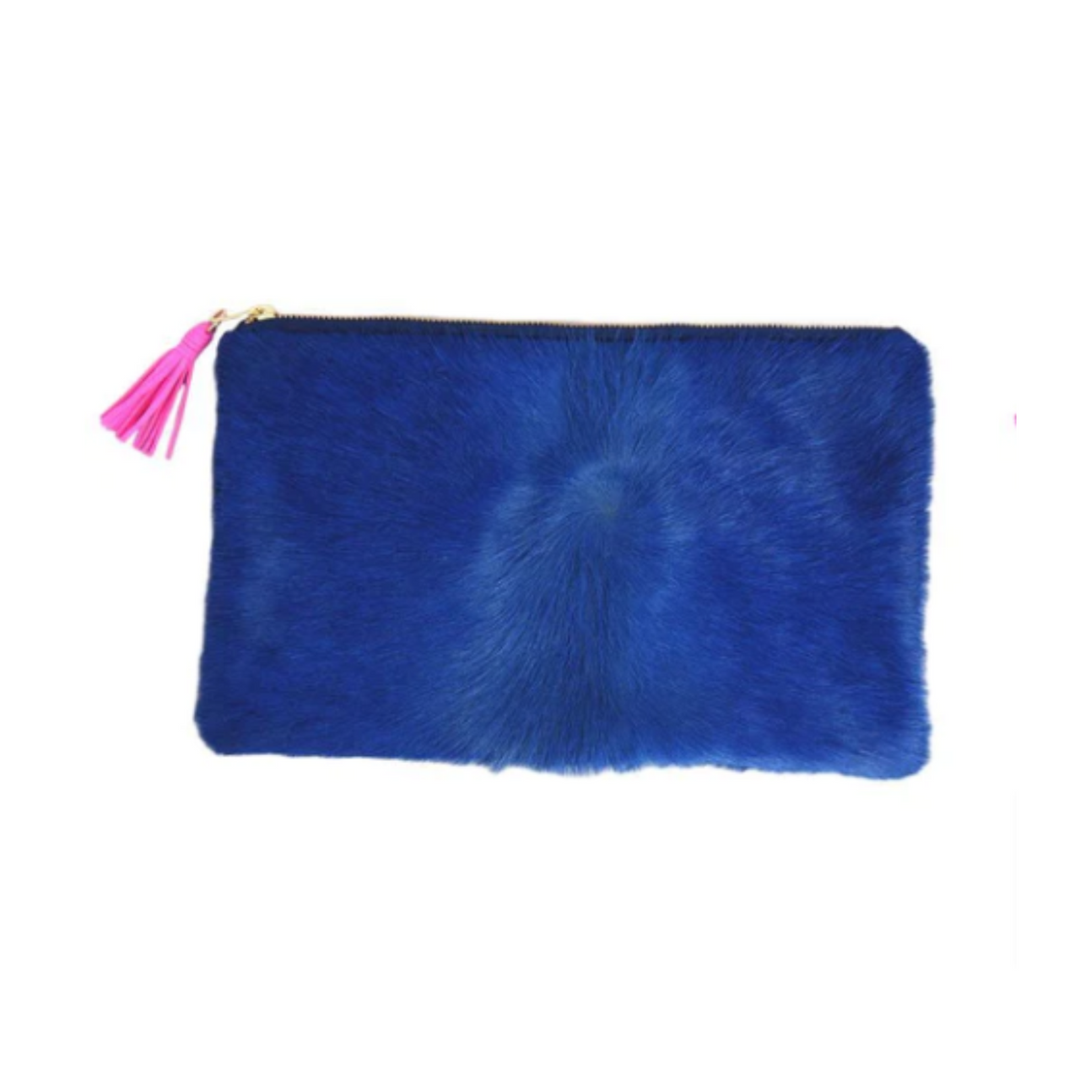 Cobalt Blue Cowhide Clutch