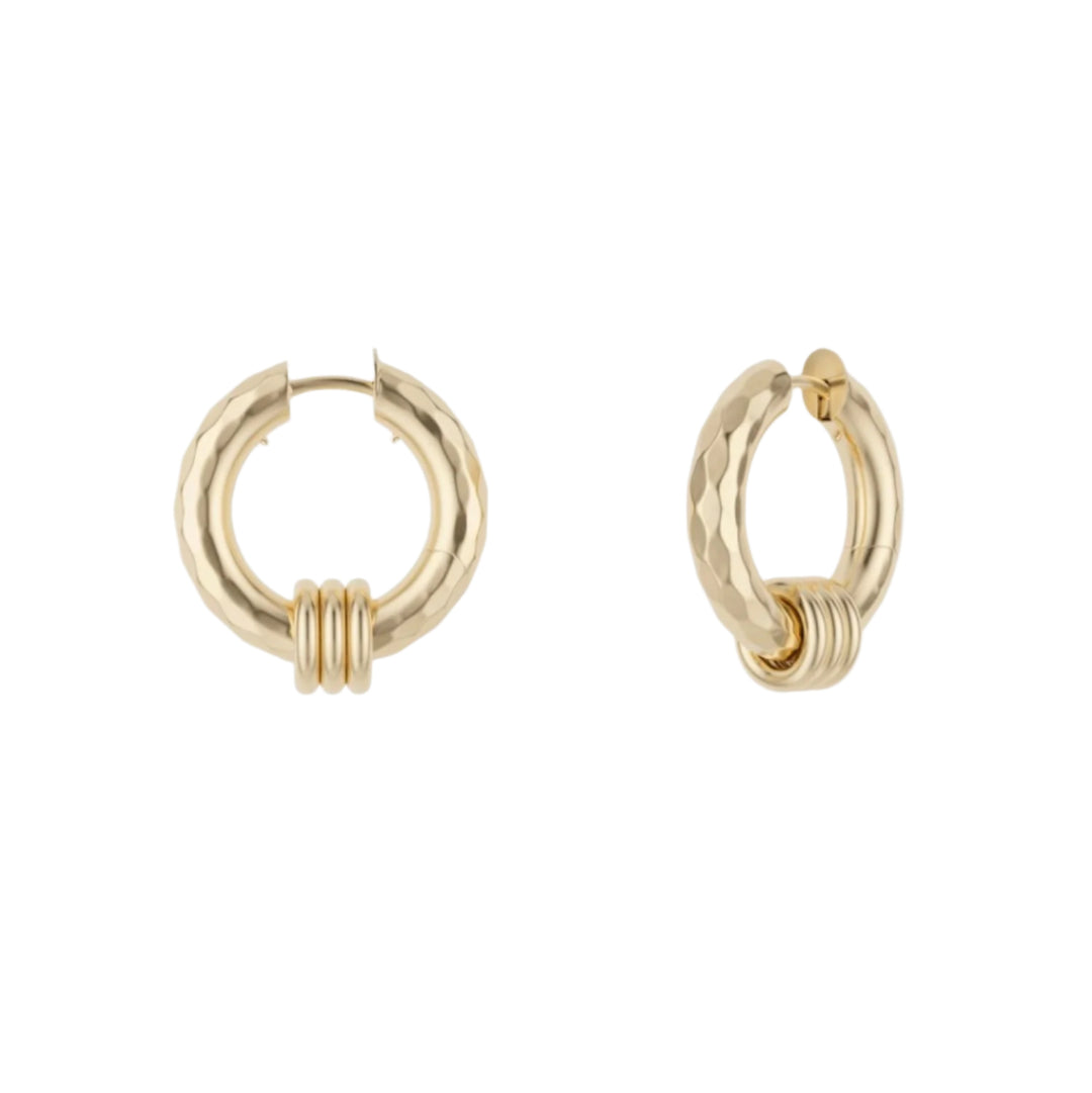 Ursa Minor Yellow Gold Vulcan Hoops