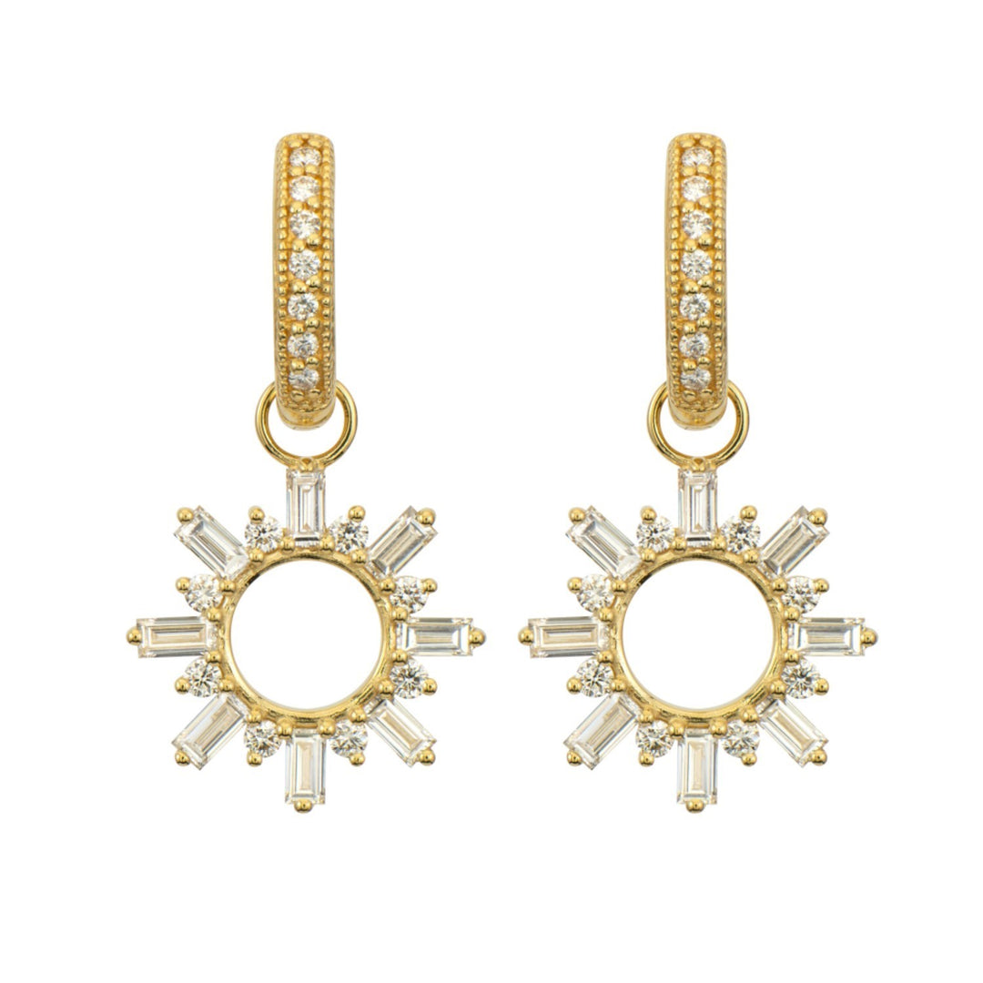 Lisse Diamond Baguette Sunburst Earring Charm