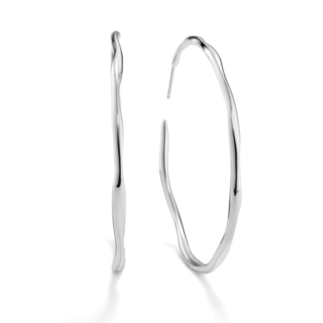Large Sterling Silver Squiggle Hoops