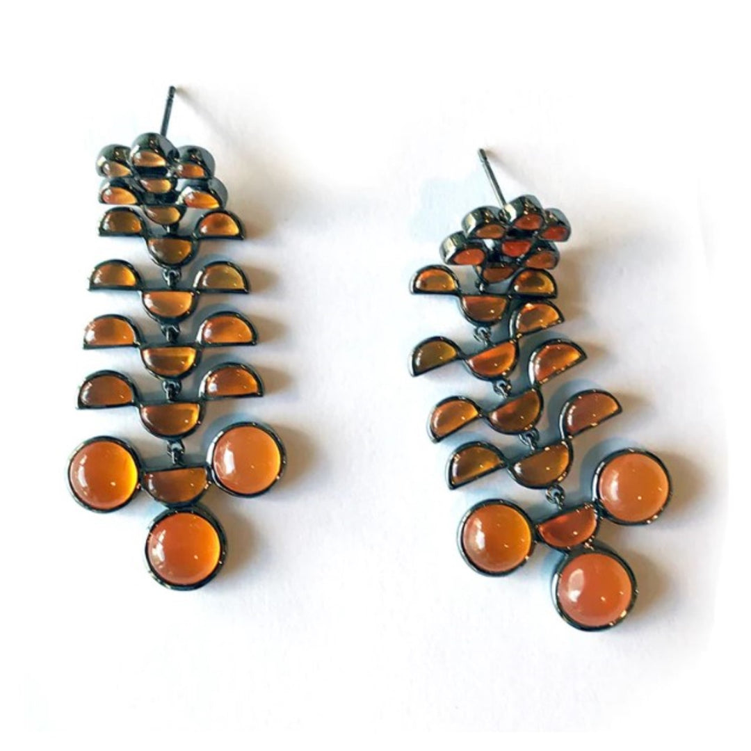 Silver Reptile Carnelian Earrings