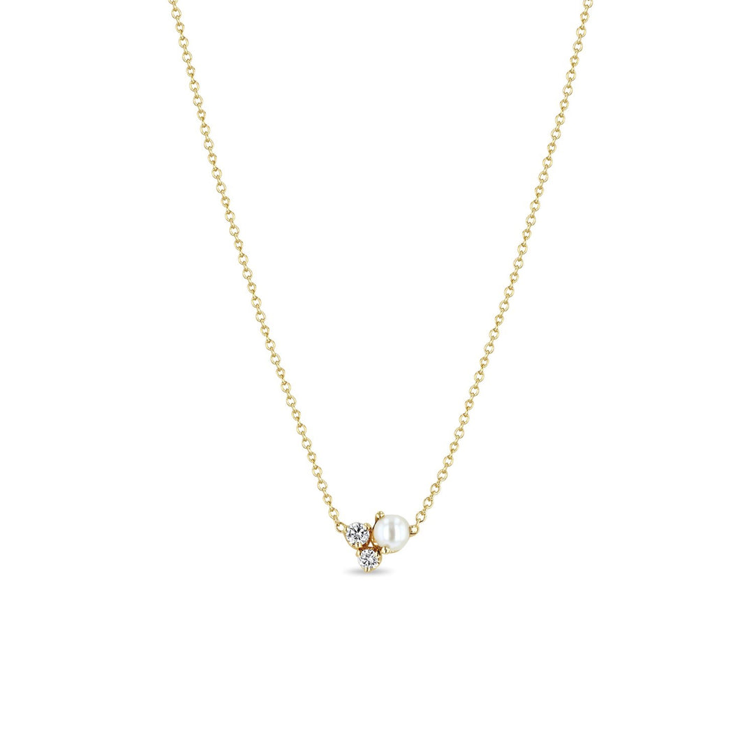 14K Yellow Gold Trio Cluster Pendant