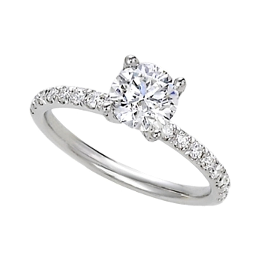 14K White Gold 0.50ct Round Diamond Engagement Ring