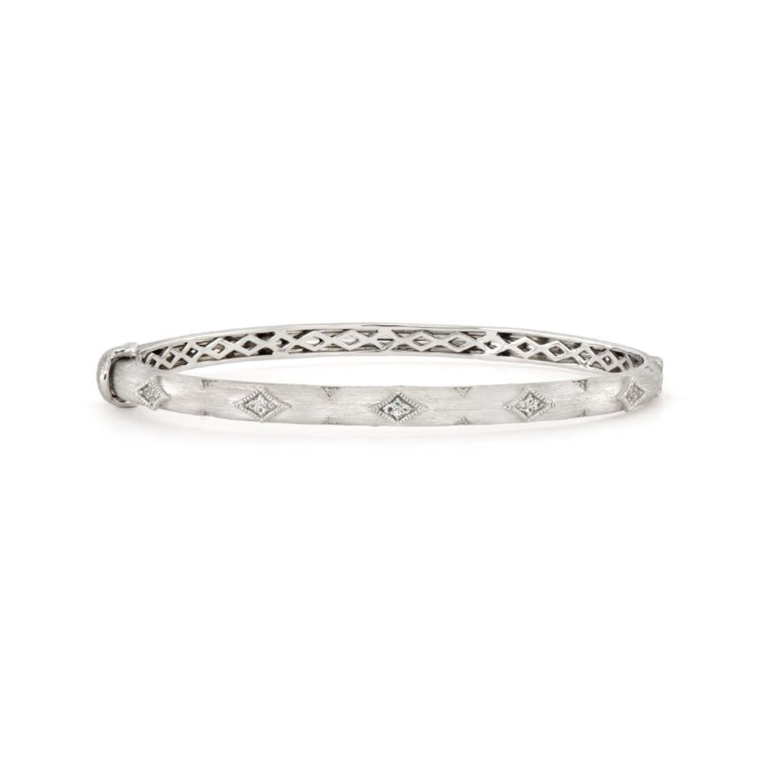 Silver White Topaz Kite Station Bracelet