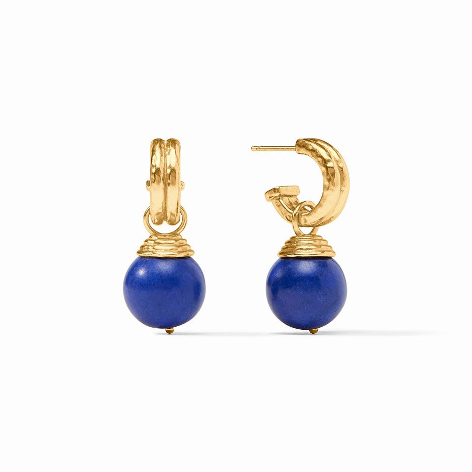 Lapis Blue Bonbon Hoop & Charm Earring