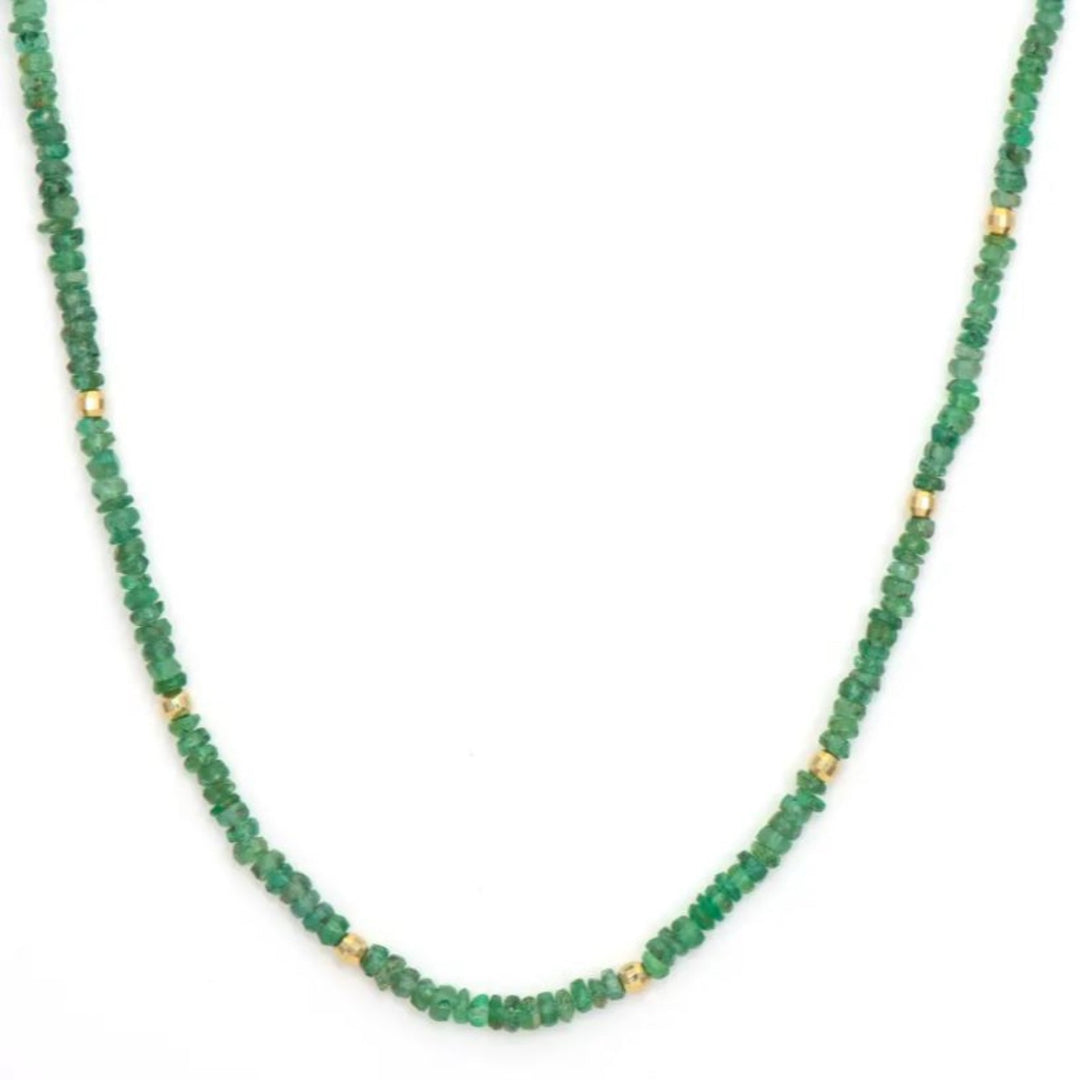 Delicate Emerald Beaded Necklace