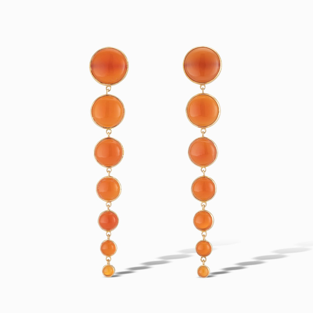 Orange Chalcedony Dropping Circles