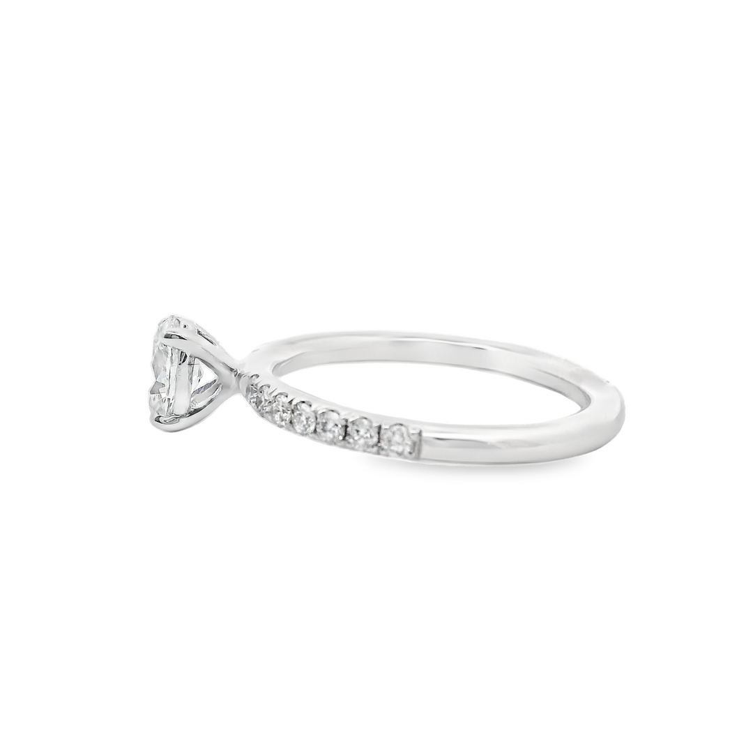 14K White Gold 0.50ct Oval Diamond Engagement Ring