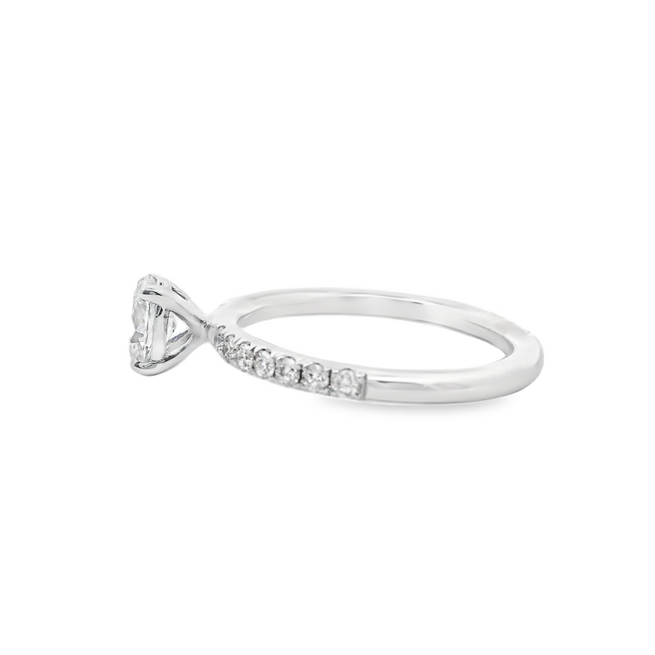 14K White Gold 0.50ct Oval Diamond Engagement Ring