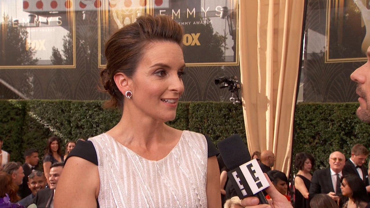 Tina Fey went more traditional with ruby and diamond cluster earrings  from Fred Leighton