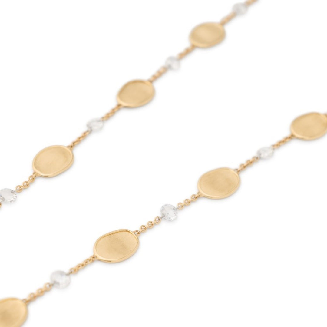 18K Yellow Gold Long Necklace with Diamonds