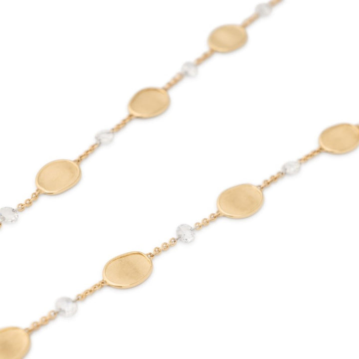 18K Yellow Gold Long Necklace with Diamonds