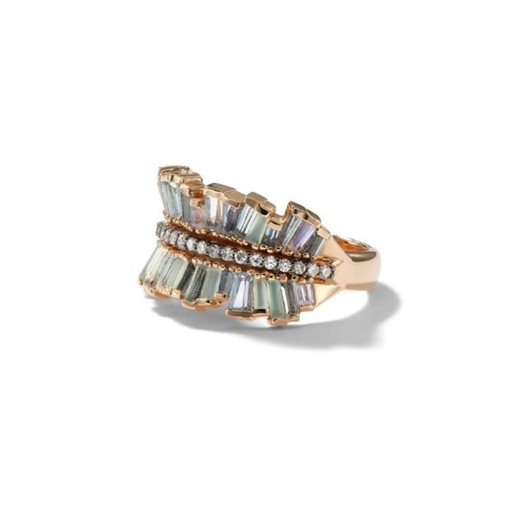 20K Rose Gold Double Ruched Ribbon Ring