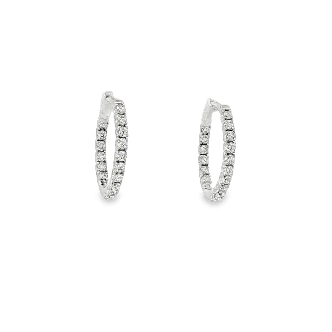 White Gold Inside Out Diamond Hoops Weighing 0.517cts