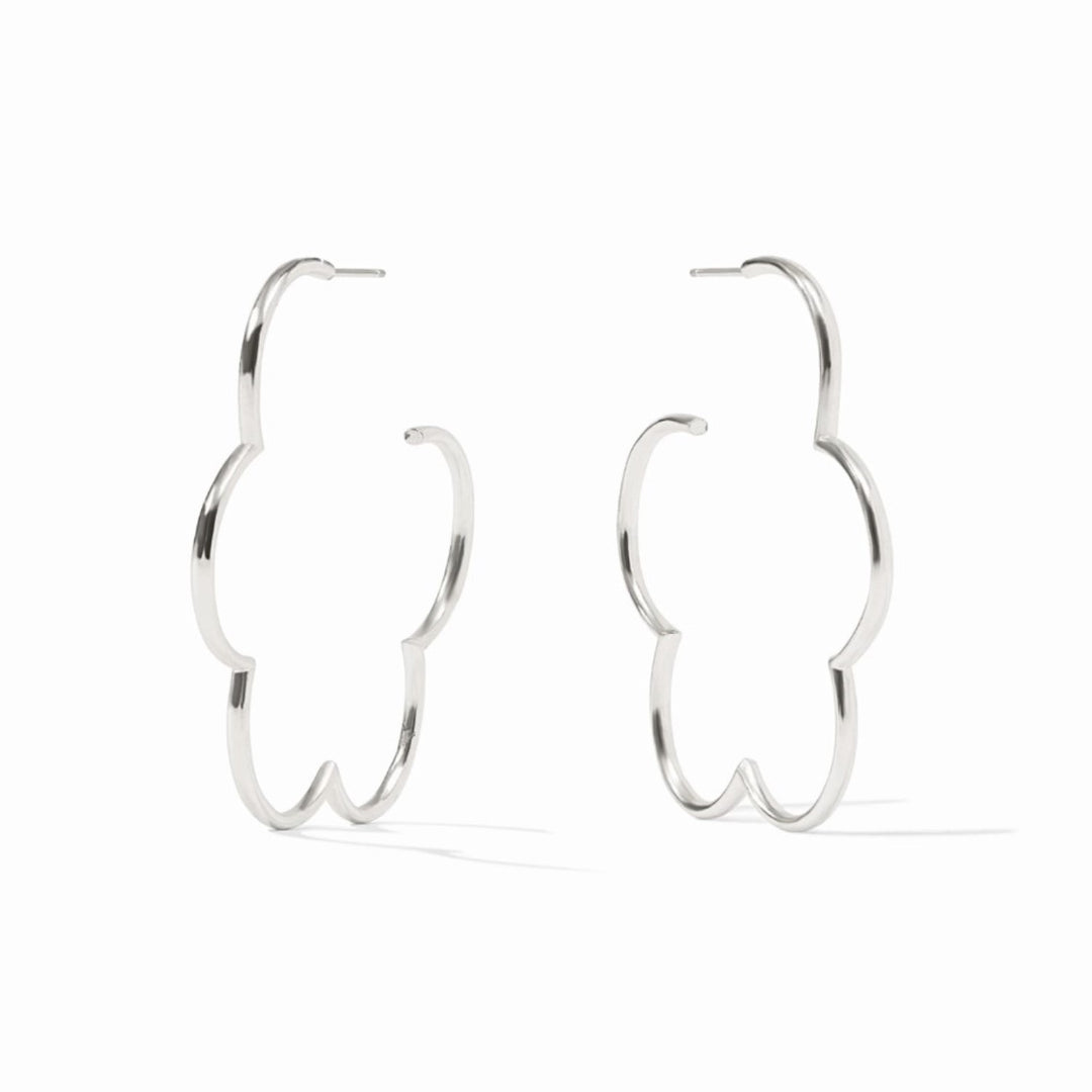 Silver Gardenia Hoop Large
