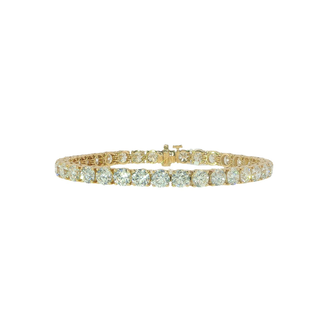 18K Yellow Gold Diamond Tennis Bracelet Weighing 16.72cts