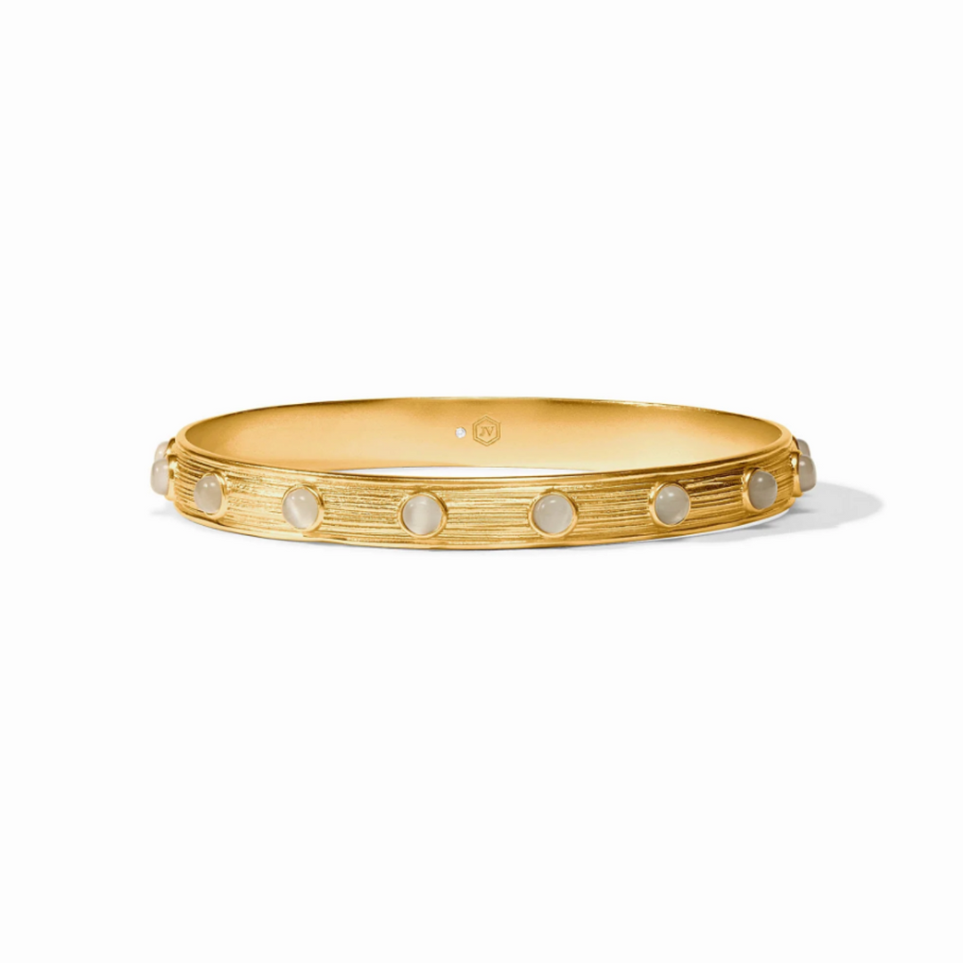 Cobblestone Stone Bangle With Ivory Cat's Eye - 8"