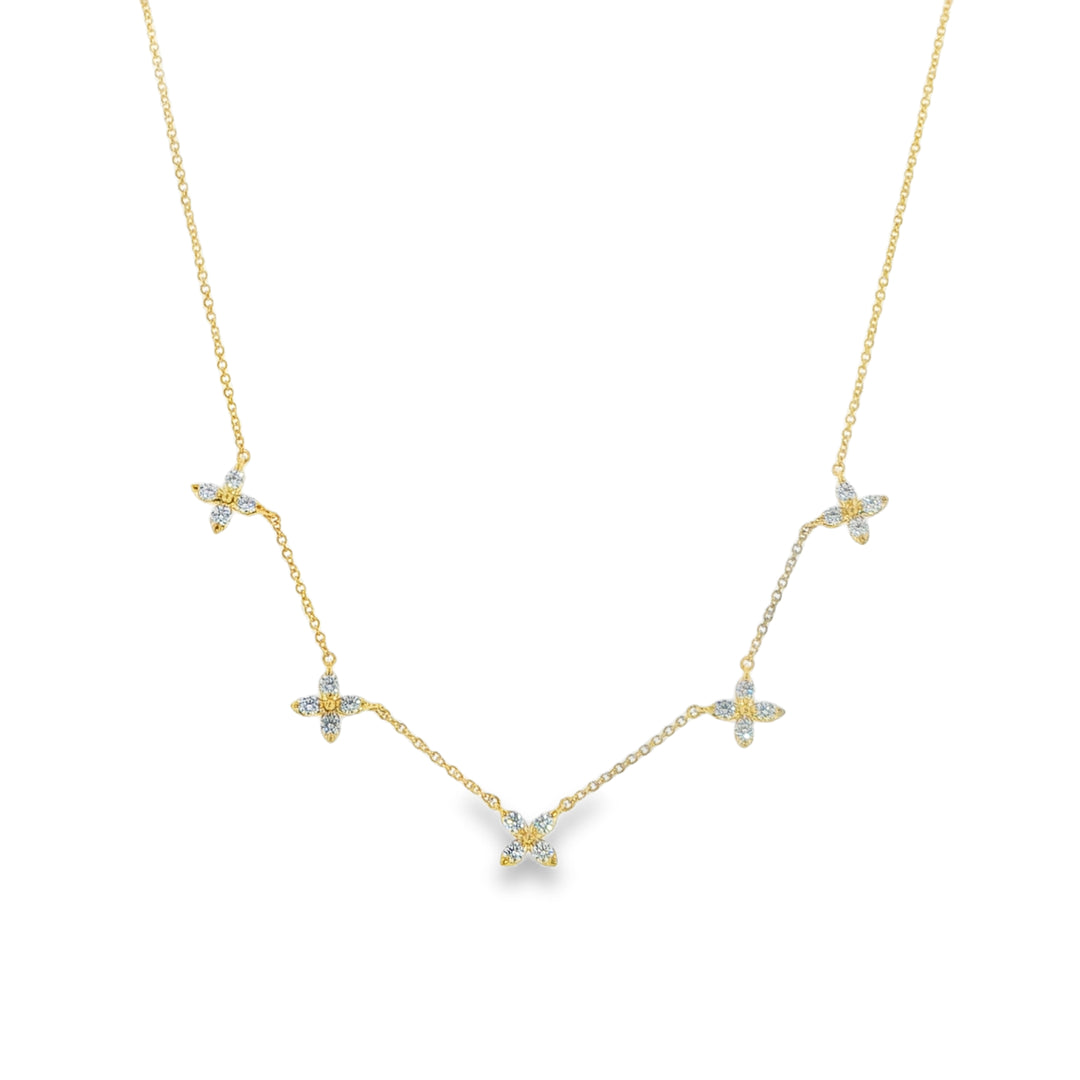 Mariposa Dangling Diamond Necklace - 18"