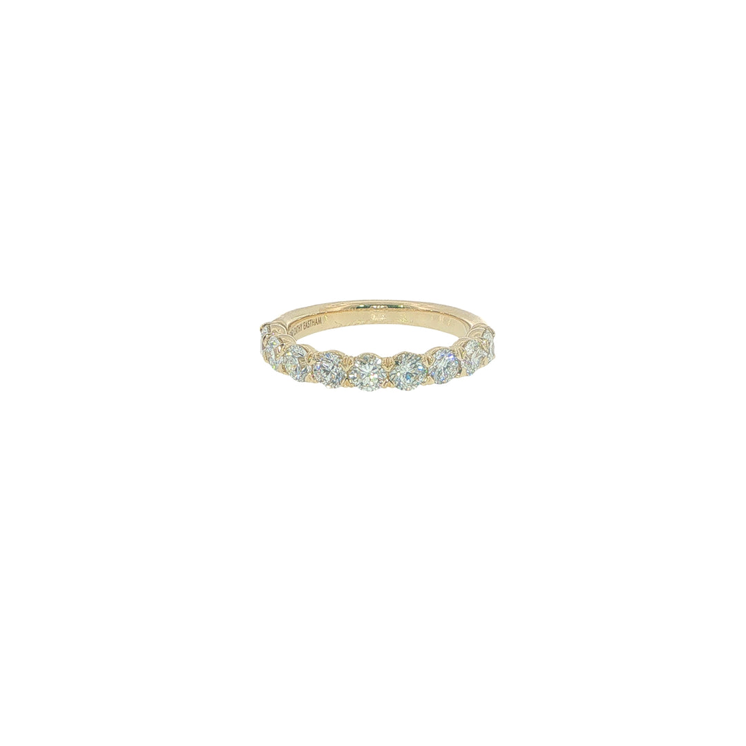 18K Yellow Gold Silk Prong Half Eternity Band - Size 6