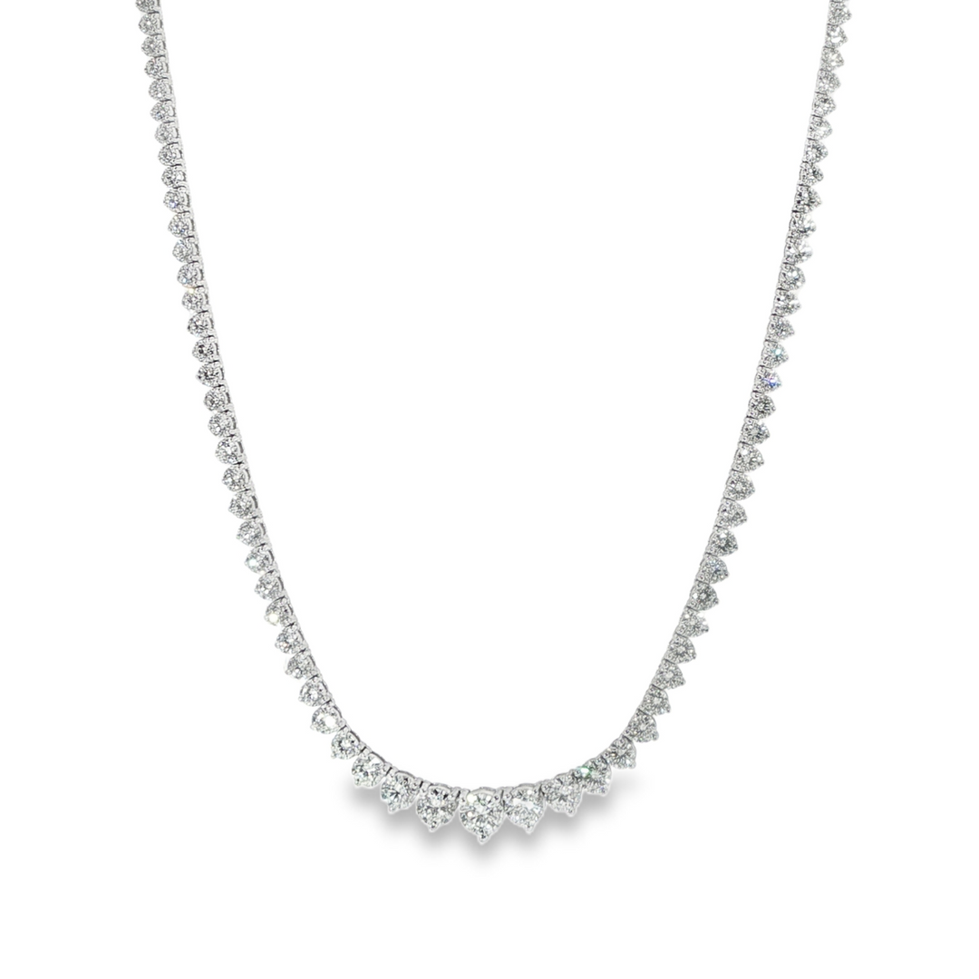 Platinum Diamond Riviera Necklace Weighing 11cts - 17"