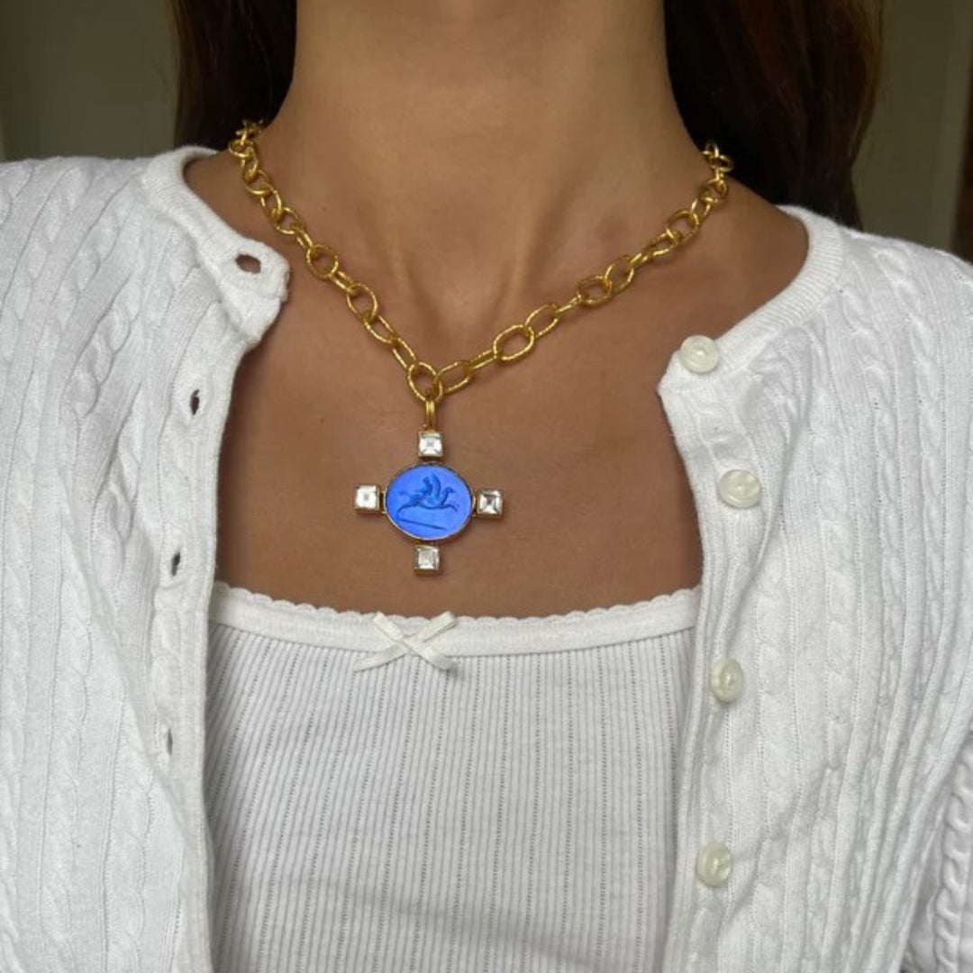 Pegasus Intaglio Enhancer in Lapis Blue