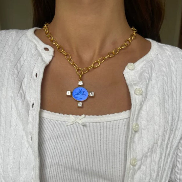 Pegasus Intaglio Enhancer in Lapis Blue