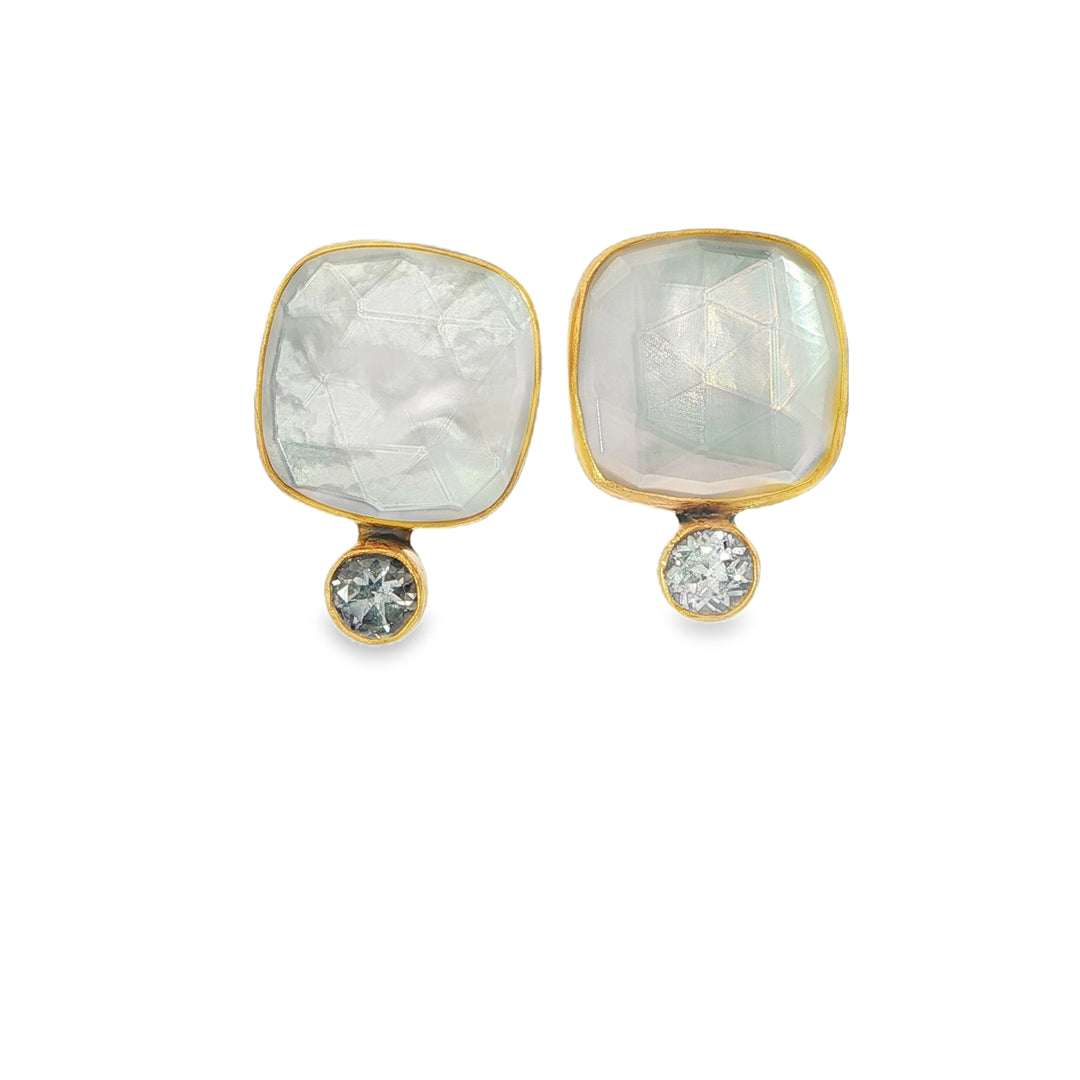 Mother of Pearl Doublet Stud Earring