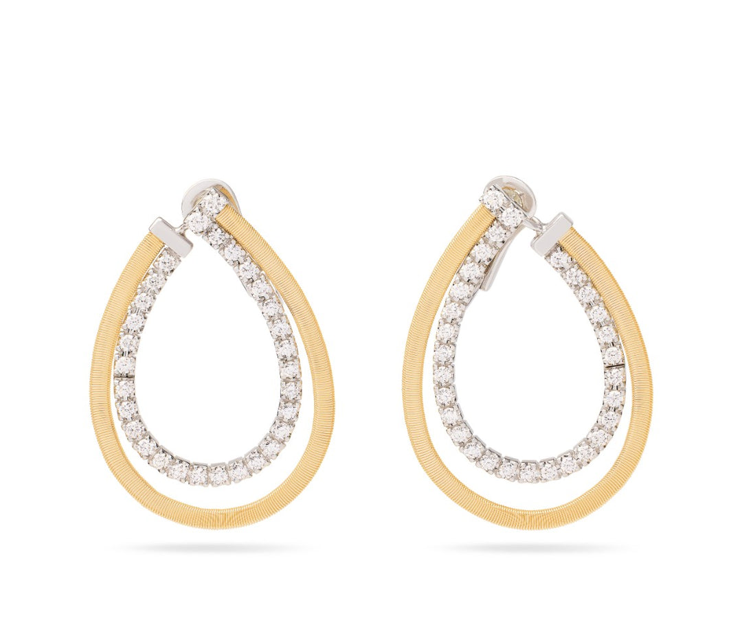 18K Yellow Gold Drop Earrings With Diamonds