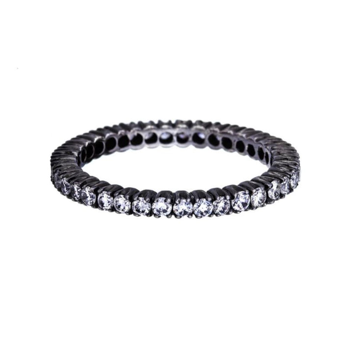 18K Black Rhodium Eternity Diamond Band - Size 6.25