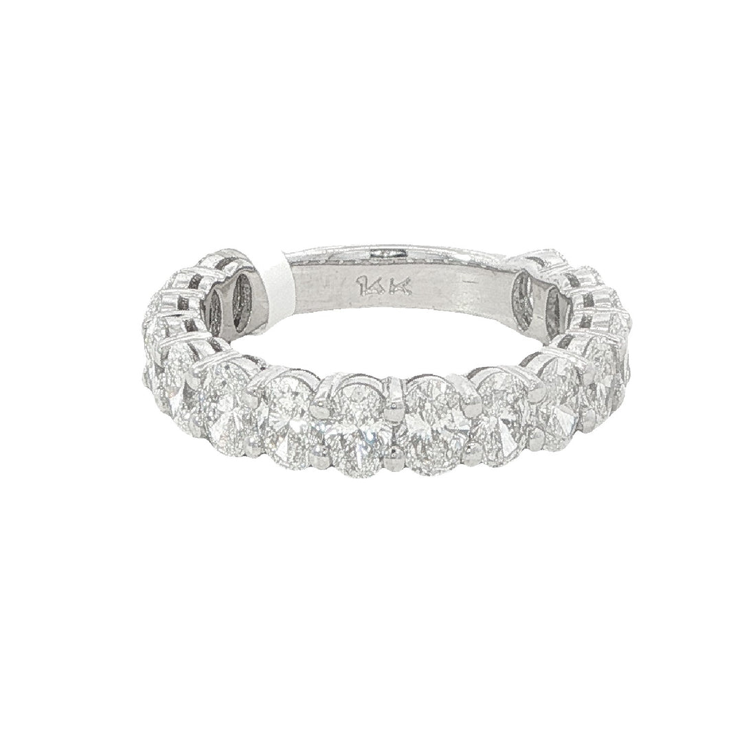White Gold Band With 16 Oval Diamonds Weighing 2.58cts - Size 6
