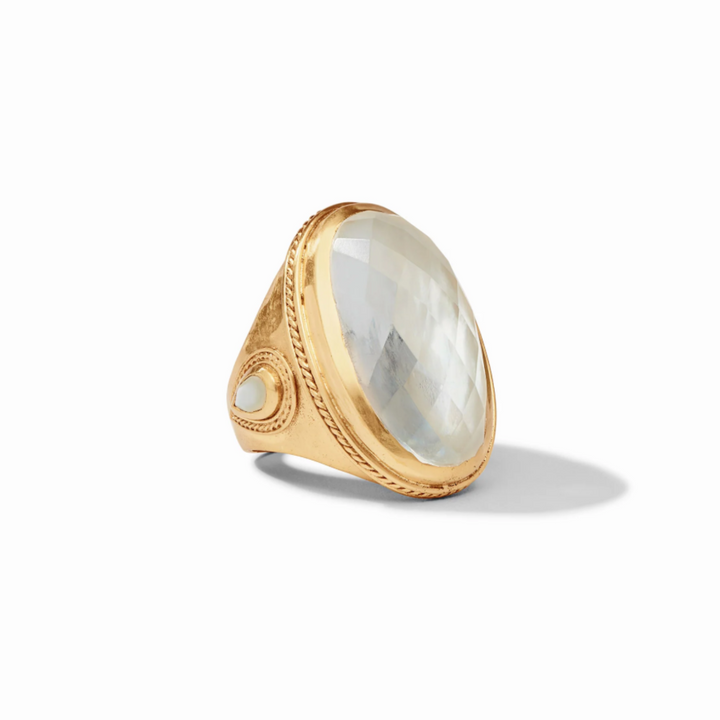 Cannes Statement Ring In Iridescent Clear Crystal - Size 7