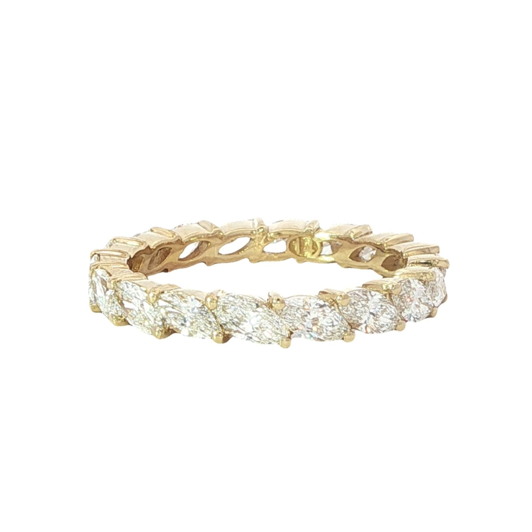Yellow Gold Marquise Diamond Eternity Band Weighing 1.96cts - Size 7