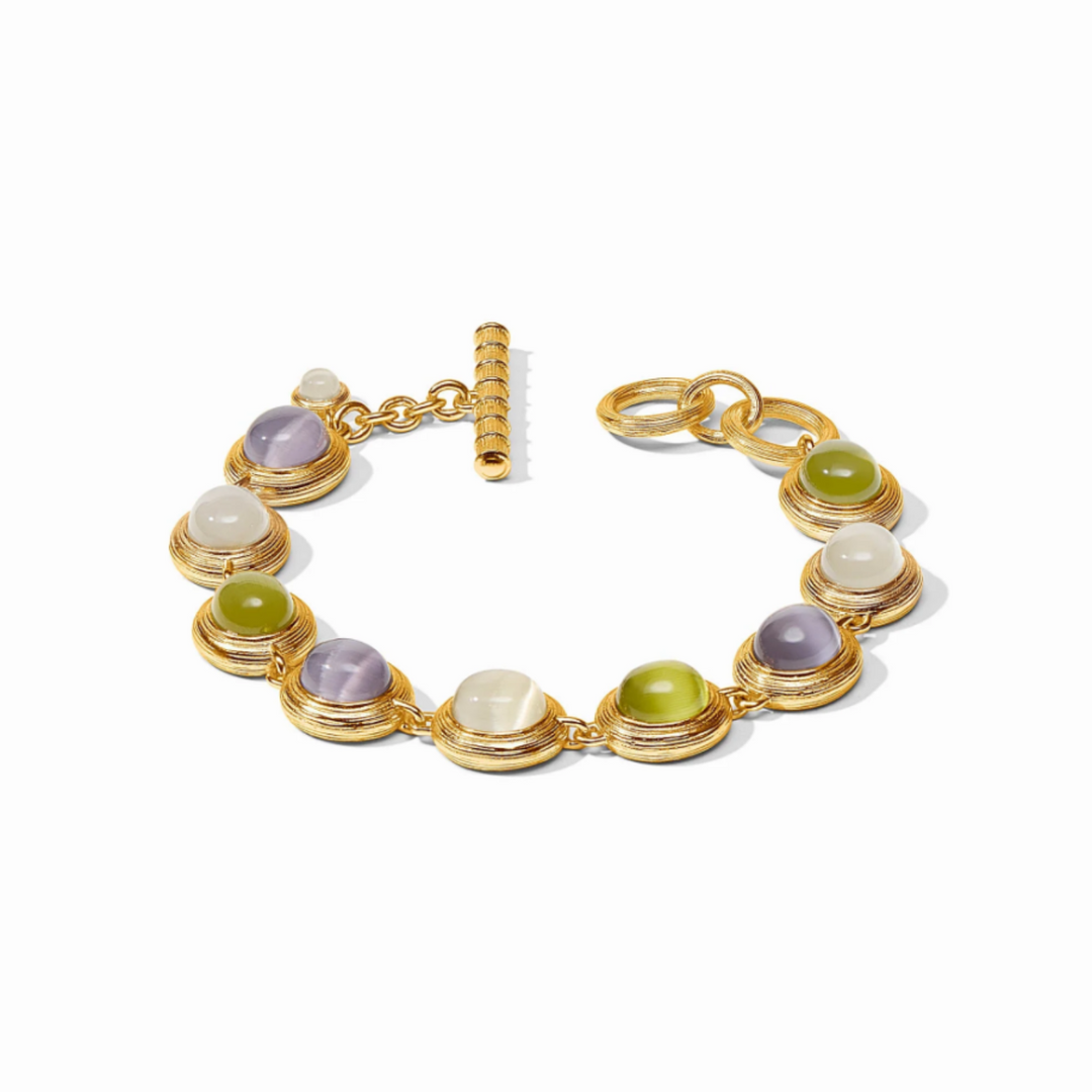 Cobblestone Tennis Bracelet With Multi Stone Cat's Eye - 7-7.5"