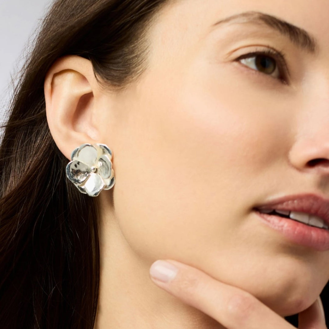 Silver Bloom Statement Stud
