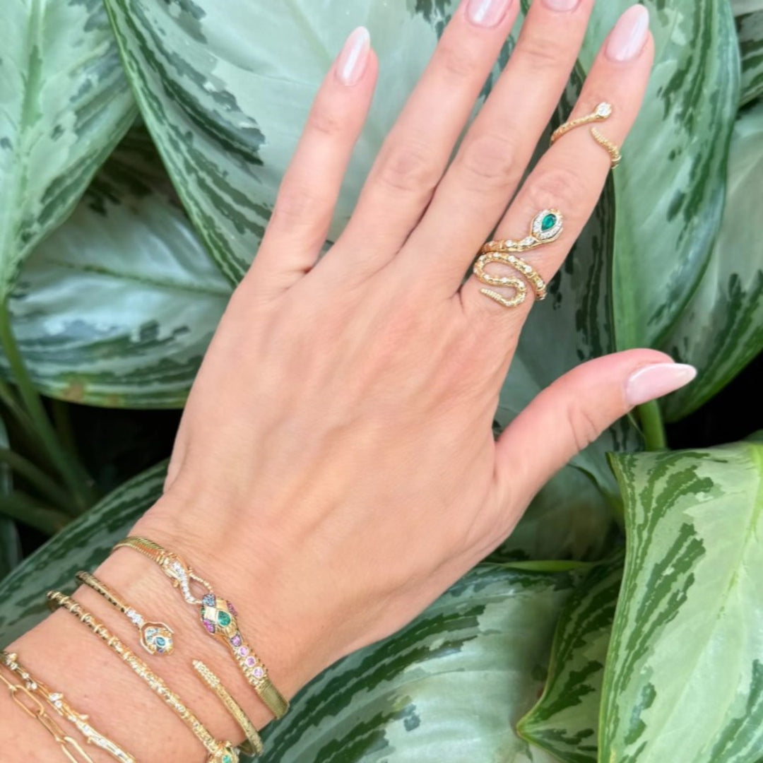 Serpent Coil Wrap Around Flip Ring