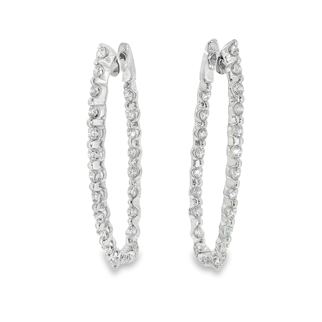 White Gold And Diamond Hoops Weighing 2.00cts