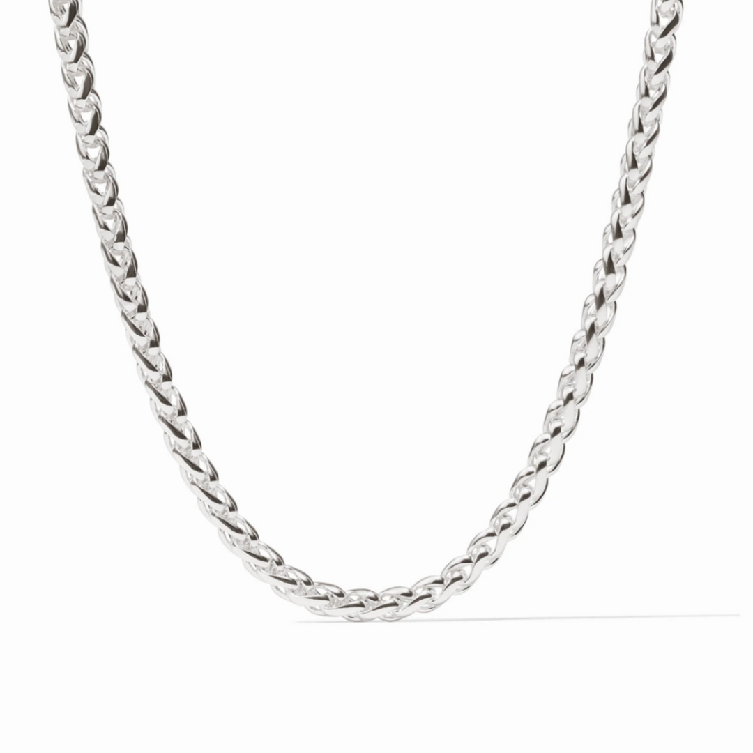 Silver Cobblestone Link Necklace - 16-18"