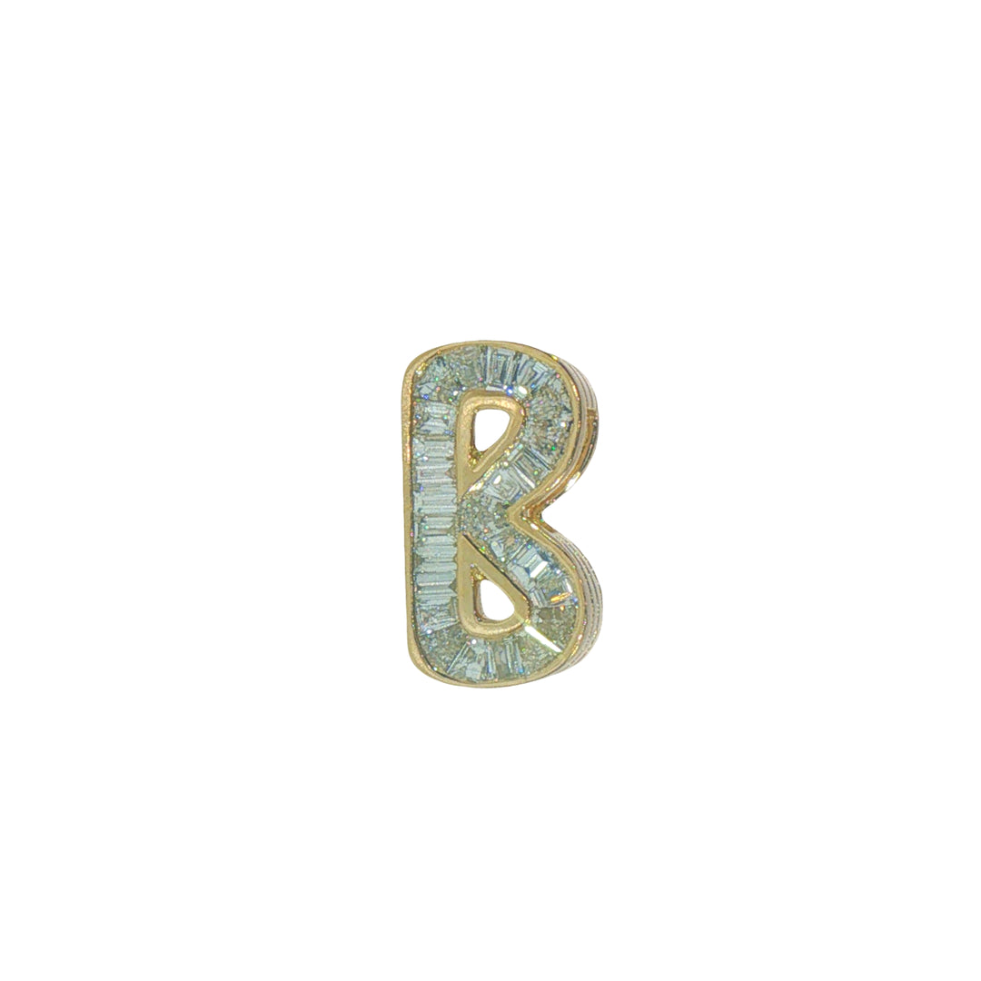 Slide-On Petite Diamond Encrusted "B" Initial Pendant