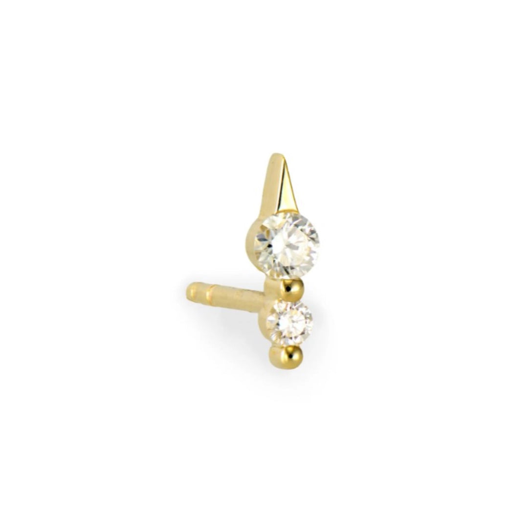Spiky Double Diamond Graduated Stud - Single