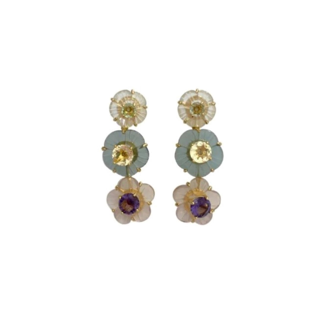 Mini Chinoiserie Blossom Drop Earrings