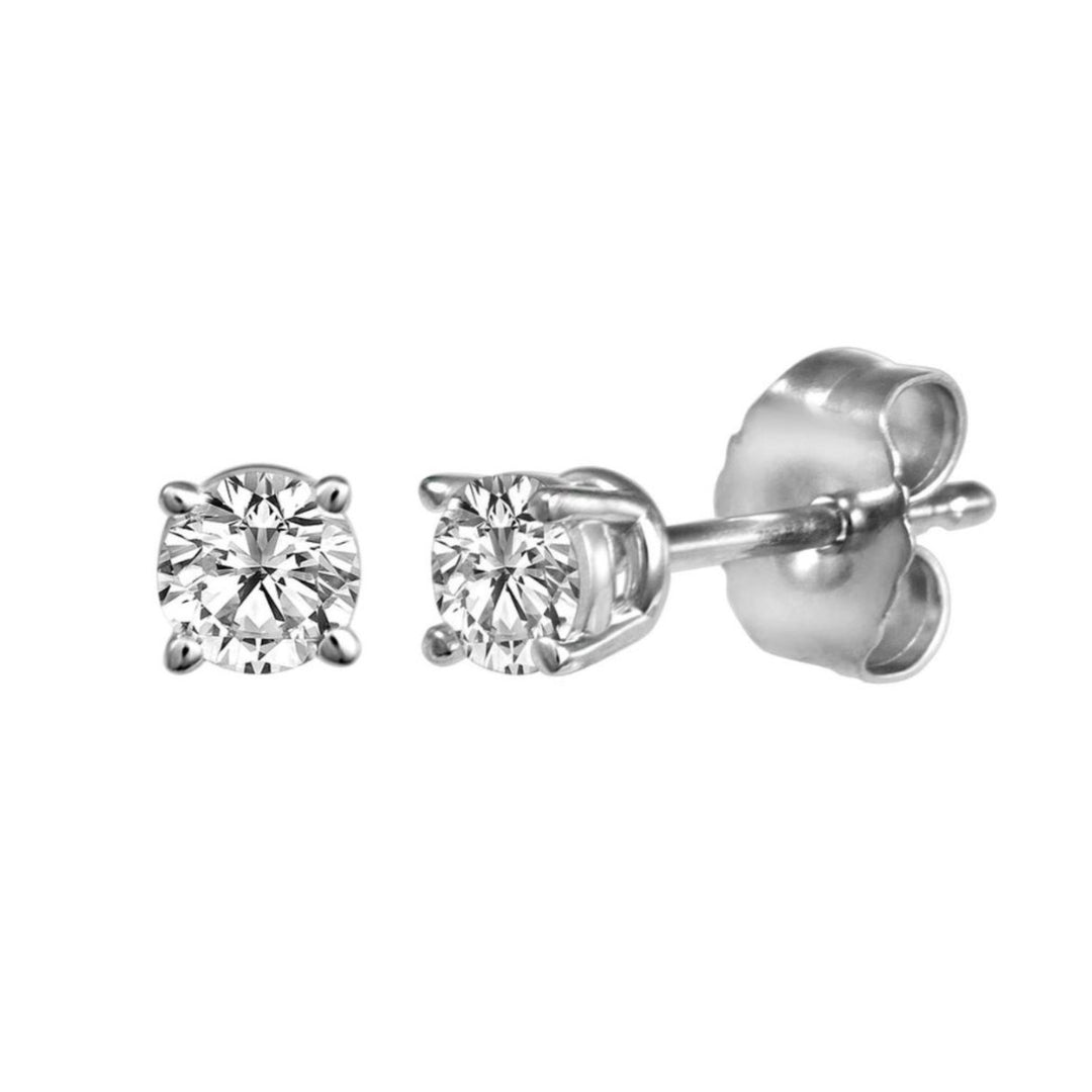 18K White Gold Classic Diamond Studs