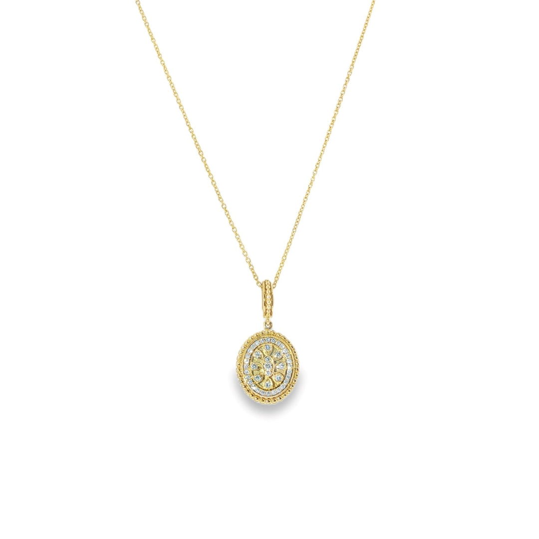 18K Yellow Gold Diamond Pendant Necklace
