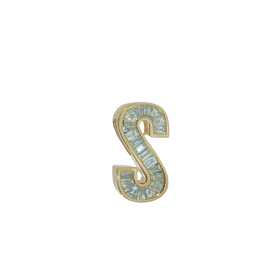 Slide-On Petite Diamond Encrusted "S" Initial Pendant