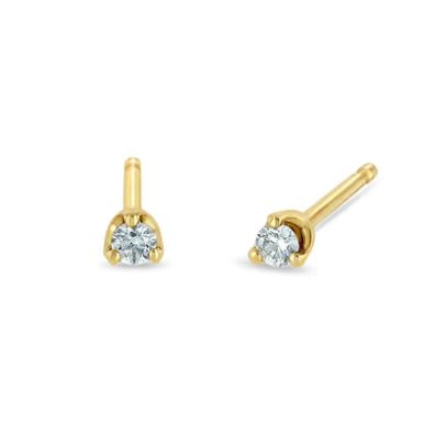 Minimalist style solid 14 online K vintage diamond studs 2 mm