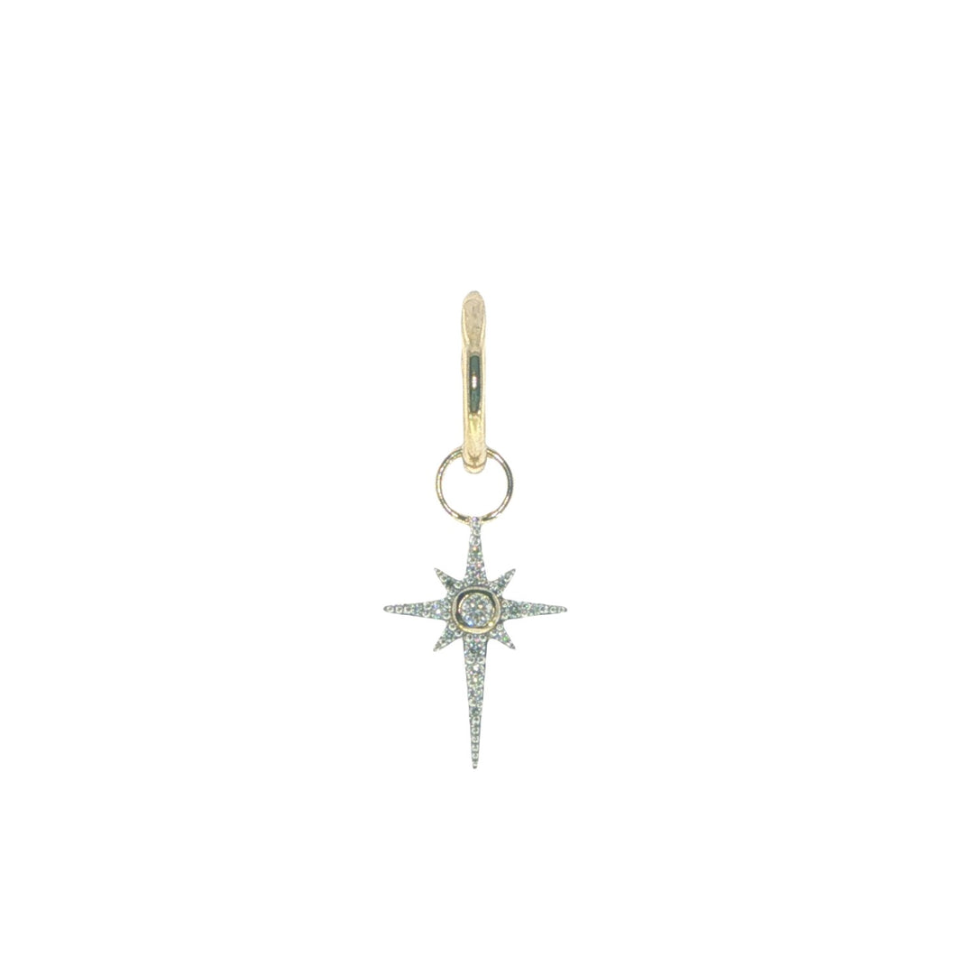 14K Yellow Gold Small Guiding Light Star Earring Charm