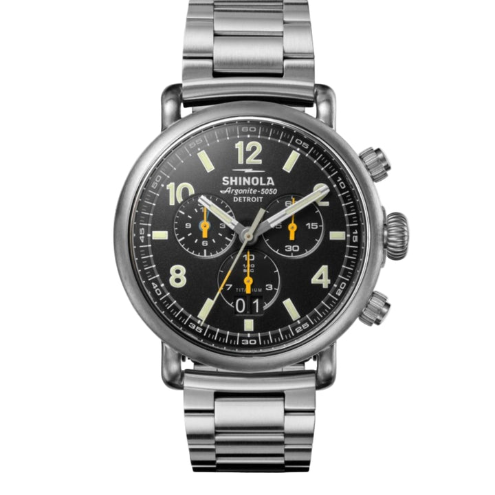 Black Runwell Chronograph West Wind Watch Gift Set with Additional Strap