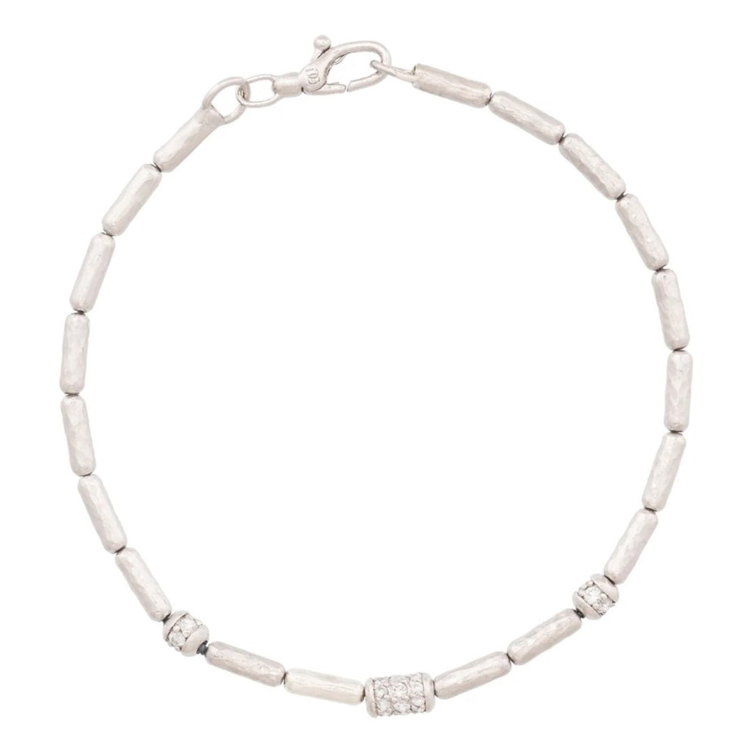 Vertigo Couture Silver Single Strand Bracelet With Diamond Stations - 7.25"