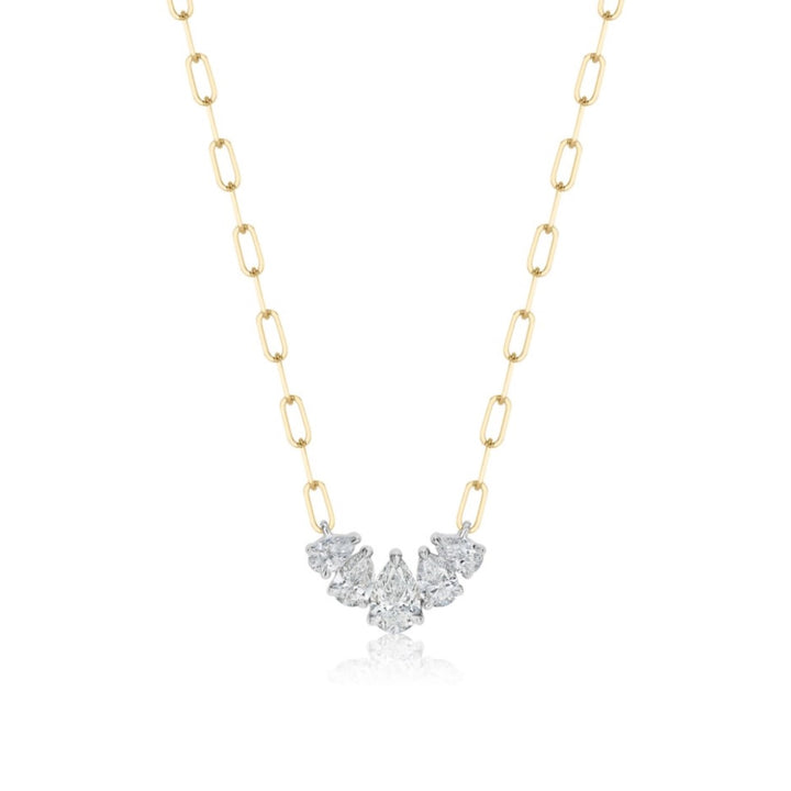 Graduated Pear Diamond Five Pear Necklace