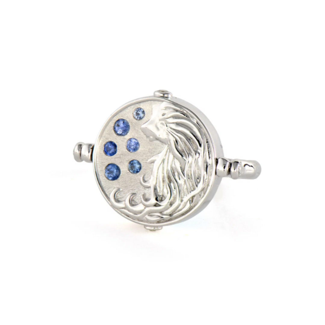 Sterling Silver Sea Goddess Engraved Tablet Ring - Size 6.5