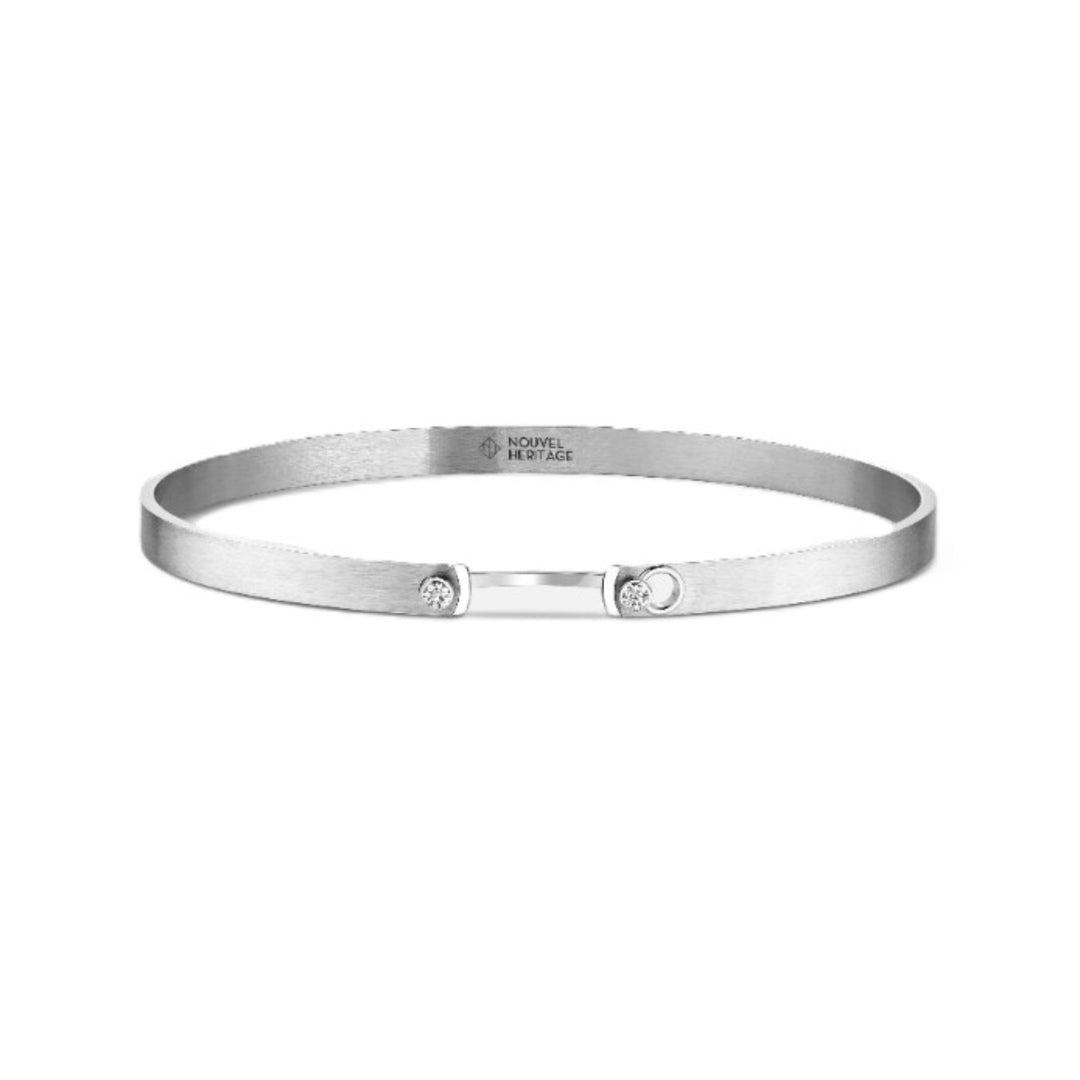 Paris From The Sky Bangle With White Gold Clasp